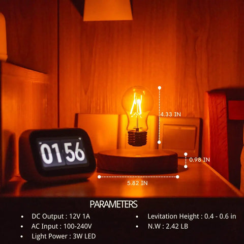 Levitating Bulb Lamp With Magnetic Floating Light For Home Office And Desk Decor A Totally Cool Tech Gadget Gift For Him And Her