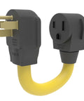 Built Tough Nema 14 50P To 6 50R Welder Adapter Connector, 12 inch yellow cable, heavy duty, for EV and RV charging.