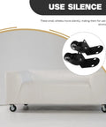 Zero Fuss One Point Five Inch Silent Swivel Casters For Furniture Cabinets And Drawers featuring snug brackets on a sofa.
