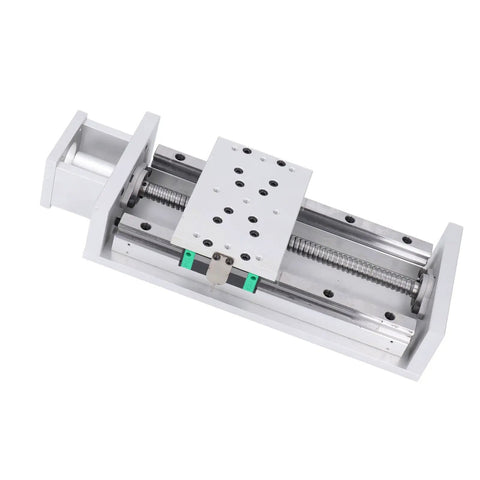 Premium 200 Millimeter Electric Linear Slide Table With 1605 Ball Screw And Limit Switch, featuring a single rail design and adjustable plate.