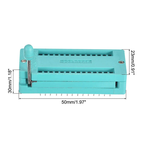 Universal 28 Pin Locking ZIF IC Test Socket With 3mm Pitch For Microcontrollers Chips And Breadboards Ideal For IC Programming