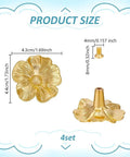 Dope Gold Brass Floral Dresser Knobs 4 Pack Antique Style Cabinet Drawer Pulls for Furniture Makeover, size and assembly view