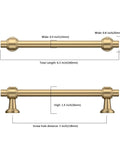 10 Pack 5 Inch Champagne Bronze Cabinet Pulls for Kitchen Cabinets and Cupboards 128mm Handles Hardware with Dimensions