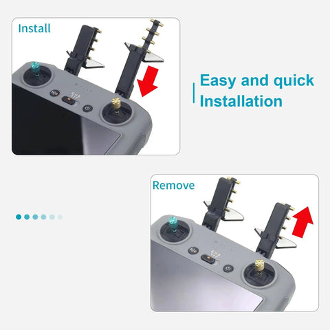 Installation and removal guide for Extended Range Antenna Booster For 5.8Ghz RC Drones Fits Mini 5 Pro Mini 4 Pro Air 3S Flip Mavic 4 Pro