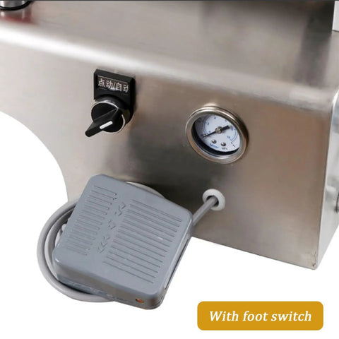 Heavy Duty Double Head Pneumatic Bottle Filler Built Tough handles one to forty bottles per minute with foot switch and pressure gauge.