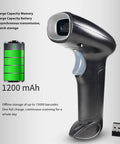 USB Wired Handheld Barcode Scanner With CMOS Sensor That Nails 1D 2D And QR Codes Fast For Warehouse Library And Supermarket Use Push Trigger Scanning Reliable Performance Easy Setup Durable And Practical with battery display and USB receiver
