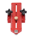 Table Saw Thin Jig With Aluminum Alloy Build, Adjustable Length Guide for Woodworkers, precision tool in red with knobs