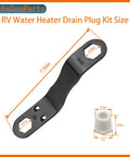 Rugged RV Water Heater Drain Plug Kit With Angled Wrench And PTFE Tape Four Pack Replacement Plugs That Fit Seven Eighths Inch