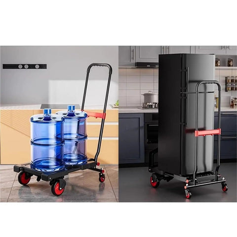 Heavy Duty Folding Flatbed Hand Truck With Convertible Cart Mode For Home And Job Site Use Portable Trailer Transporter For Shopping And Moving Rugged Easy Fold Compact Storage, folding cart with water jugs and refrigerator