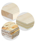 Close-up of various wood types used with Torx Wood Screws Set 4.0 X 40 Mm, 400-Piece Wax Coated Fasteners
