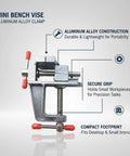 Compact Aluminum Bench Vise For Tiny Workpieces, Portable Desktop Clamp For Drilling And Filing, Easy Tightening, Secure Hold For Precise Assembly And Hands Free Operation, mini bench vise