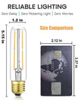 Energy Efficient Dimmable Tubular LED Bulbs 4W 40W Equivalent 400LM Soft White 3000K Clear Glass E26 Base size comparison