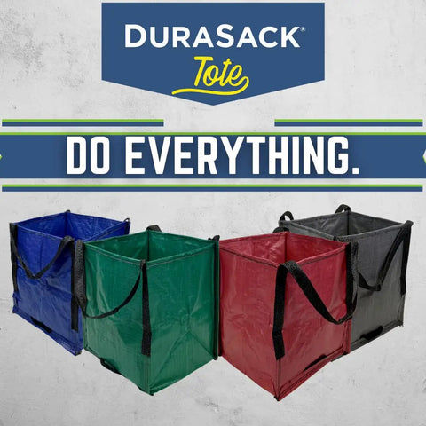 Four multicolor Built Tough Heavy Duty Storage Tote Bags 22 Gallon Rugged Woven Polypropylene Moving Bag With Self Standing Design