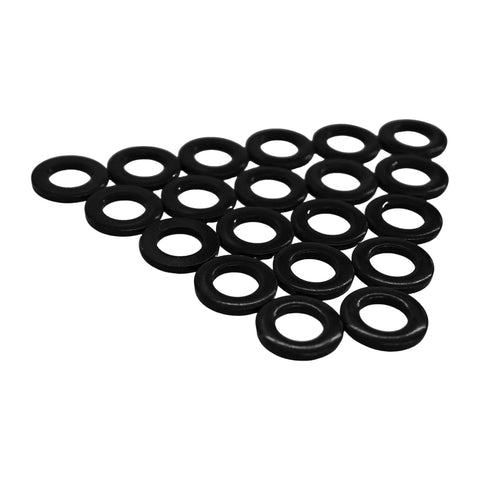 20 Pack M6 Flat Washers Black Stainless Steel Sealing Rings Inner 6mm Outer 12mm 1.5mm Thick Heavy Duty Washers For Home Shop DIY Projects Durable Hardware Fasteners, black washers