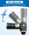 Image showing a 180° adjustable swivel base of the Two Pack Automatic Outdoor Light Sensor Switches With Photoelectric Control For Dusk Till Dawn Exterior Lighting Time Delay 20 To 120 Seconds Temperature Compensation Water Resistant Easy Install.