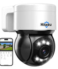 Auto Tracking 4K PoE PTZ Outdoor Security Cam With 330 Degree Pan And 90 Degree Tilt, 2 Way Audio, Spotlight And Siren, Color Night Vision