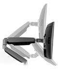 Prime Desktop Real Estate Upgrade Featuring Smooth Gas Spring Articulation for dual monitor setup with adjustable arms.