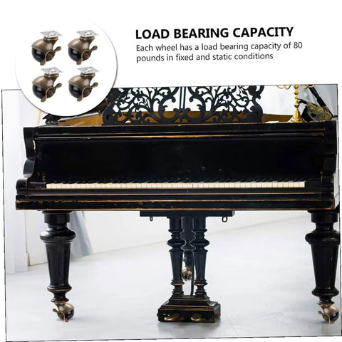 Heavy Duty Vintage Plate Casters With Dual Ball Bearings For Glide Like Butter Furniture Slides And Tough Workbench Hauls Quick Install slick rolling wheels under a grand piano.