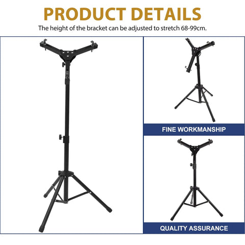 Foldable Silent Snare Drum Stand Eco Friendly Practice Rack Detachable Drum Holder with adjustable height from 68-99cm.