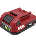 High Performance Cordless Power Tool Starter Kit With 2.0 Ah Lithium Ion Pack featuring a red lithium battery with LED gauge.