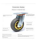 Four Pack Of Eight Inch Heavy Duty Rubber Swivel Casters That Roll Like Butter Stem Mount Design With Solid Directional Brake Combo for shop cart upgrades, showing a detailed caster wheel.