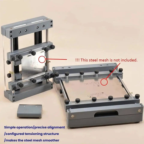 Manual Solder Paste Screen Printer For PCBs With 80mm Scraper, steel mesh station, 250x250mm area, without steel mesh