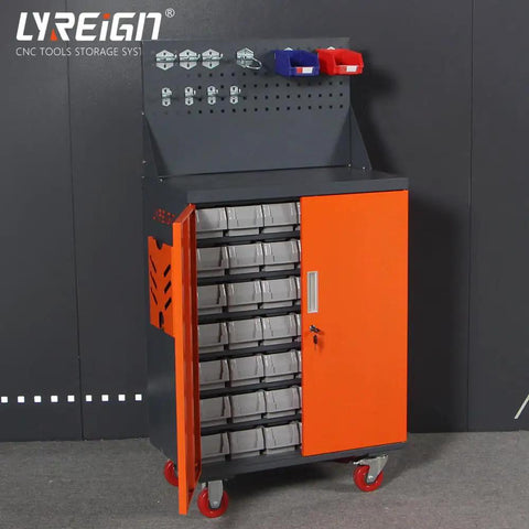 Heavy Duty Rolling Shop Workhorse Tool Cabinet With Pegboard Back Panel And Partitioned Drawers For Wrenches Bolts And Mechanics Gear on wheels