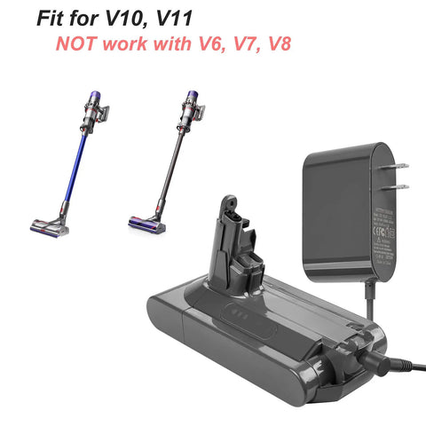 Replacement Charger For V10 V11 Cyclone Cordless Vacuum Power Adapter 30.45V 1.1A shown with compatible models
