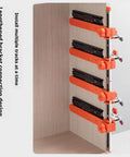 Drawer Slide Jig With Toggle Clamp And Magnetic Arm, Precision Cabinet Drawer Jig Tool With Laser Engraved Dual Scale Mark For Mounting Drawer Slides, Fast And Accurate Installation For DIYers And Pros showing side view with lengthened bracket design.