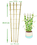 Image of 3 Pack 4 Foot Bamboo Trellis Fan Shaped Plant Support For Outdoor And Indoor Potted Climbing Plants Vegetables