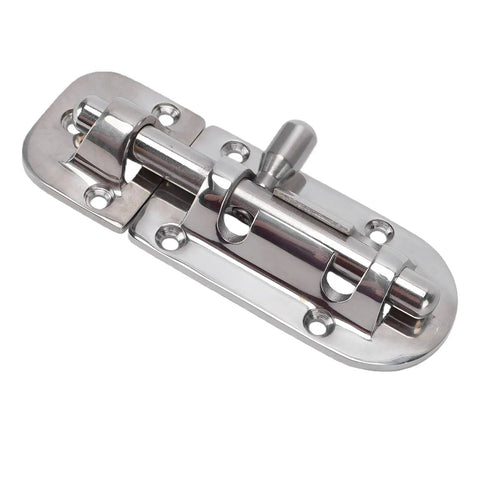 316 Stainless Marine Cabinet Lock Latch Sliding Kit With Polished Mirror Finish for Boats and RVs, rustproof latch bolt.