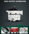Beefed Up 94 Amp One Wire Delco 12SI Alternator High Output 12V With One Wire Setup And One Groove Pulley front view