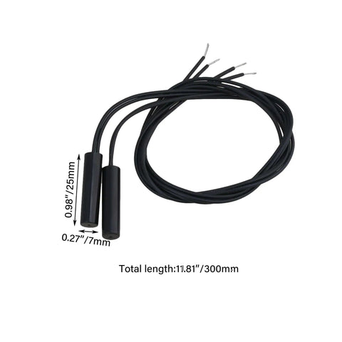 Cylindrical Plastic Mounted Reed Proximity Switch Magnetic Sensor Pack Of 2, 25mm, Normally Open, Hermetically Sealed