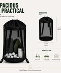Golf Push Cart Organizer Bag With Mesh Pockets For Trolley Accessories Stores Balls Gloves Includes Dimensions