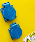 Heavy Duty Automatic Steel Bar Circle Bender Delivers Beast Mode Power To Shape Rebar Quick As Lightning For Hardworking Contractors On Tight Job Sites power connection ports on yellow background.