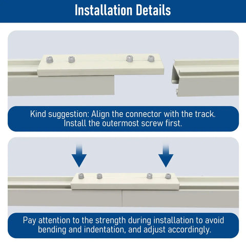 Heavy Duty Ceiling Or Wall Mount Curtain Track System With Hooks 6 Feet Aluminum Rail For Living Room Bedroom And Bath Smooth Gliding Curtains White Finish installation detail