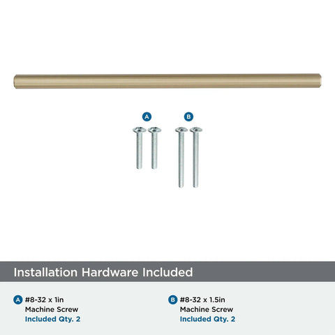 Golden Champagne Cabinet Pull 7-9/16 Inch Center To Center Bar Pull with installation screws for cabinets and drawers.