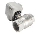 Built Tough DN32 Electric Shut Off Valve With Limit Switch SS304 Stainless Steel Gears DC24V Motorized Control Valve NPT Thread IP67 Waterproof Rated Pro Grade Flow Manager For Everyday Grind close-up view showing valve and actuator.