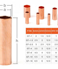 Copper ferrules from 480 Piece Wire Ferrules Kit Copper Crimp Connectors In 7 Sizes AWG 6 To 18 Non Insulated Electrical Butt Terminal Assortment.