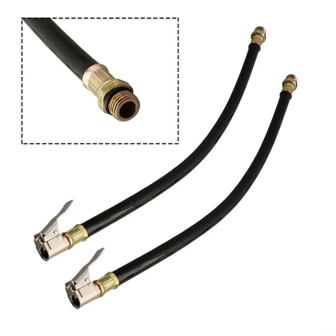 Heavy Duty Tire Inflator Hose For Quick Car Pump Up Without Taking Off Wheels, 76 inch rubber hoses with metal fittings.