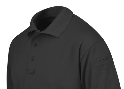 Mens Short Sleeve Uniform Polo In Charcoal Black Moisture Wicking Polyester Pique Fabric That Keeps You Cool Under Pressure Built For Real Crews Running The Daily Grind Without Getting Sweaty Or Wrinkled Out, featuring ribbed collar and pen pocket.