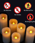 Flameless Wax Pillar Candles Set With Remote And 24 Hour Timer Battery Operated LED Candles Ivory 9 Pack In Heights 4 To 9 Inches