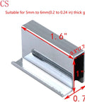 Six Pack 1.6 Inch Glass Finger Edge Pull Clips For Window Display Cabinets Polished Chrome Finish
