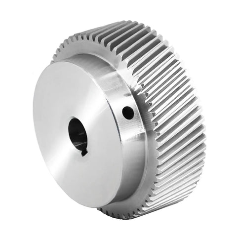 Left Hand Helical Bevel Gear Pinion 1.25M Module, 20mm Shaft With 6mm Keyway, 28 To 40 Teeth Options, durable alloy steel, close-up view