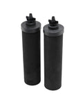 Gravity-Fed Stainless Steel Countertop Water Filter System 2.25 Gallon With BB9-2 Filters pair on white background