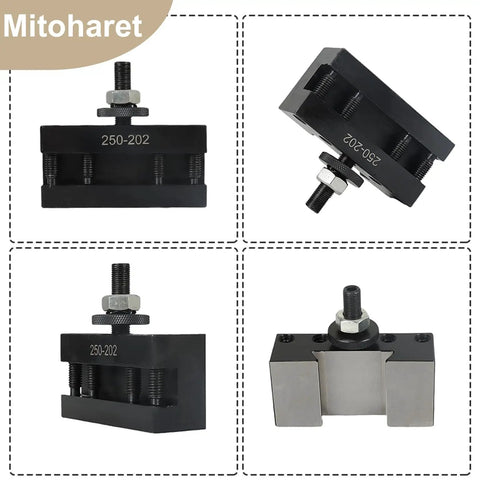BXA Wedge Style Mini Lathe Tool Post Rack For Machines Up To 15 Inch Swing Heavy Hitter with adjustable metal clamps.