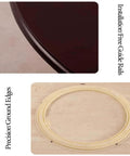 Close-up of Wooden Dining Table Turntable Lazy Susan Tray With Smooth Silent Spin showing guide rails and ground edges.