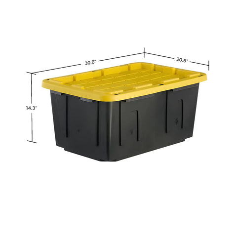 Tough As Nails Heavy Duty Storage Totes With Lids 27 Gallon Stackable Plastic Bins For Garage And Basement Organization Hassle Free Moving Containers To Carry All Your Seasonal Gear No Sweat