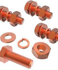 4 Pack M8 60mm Hex Bolts Kit With Nuts, Flat Washers And Spring Lock Washers In T2 Conductive Pure Copper Hex Head Screws For Heavy Duty Projects