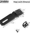 Built Tough 4 Inch Door Padlock Hasp Latch In Genuine 304 Stainless Steel With Sleek Matte Black Finish For Backyard Sheds Gates Toolboxes Solid One Piece Security Hardware Single Pack dimensions and components
